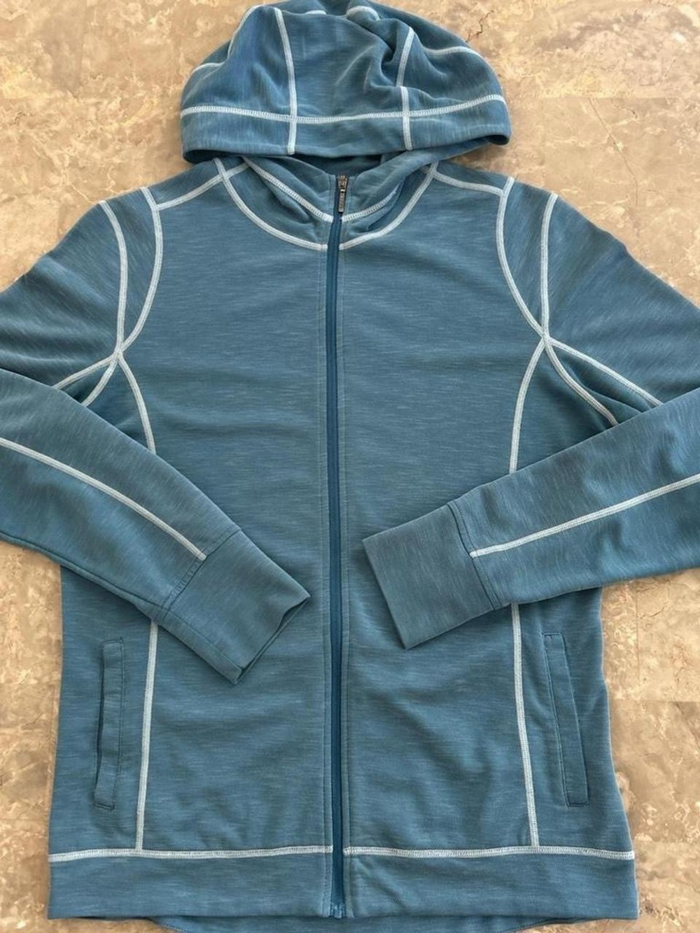 Kuhl Women’s Blue Tencel Polyester Full Zip Hoodie Small Contrast Stitch